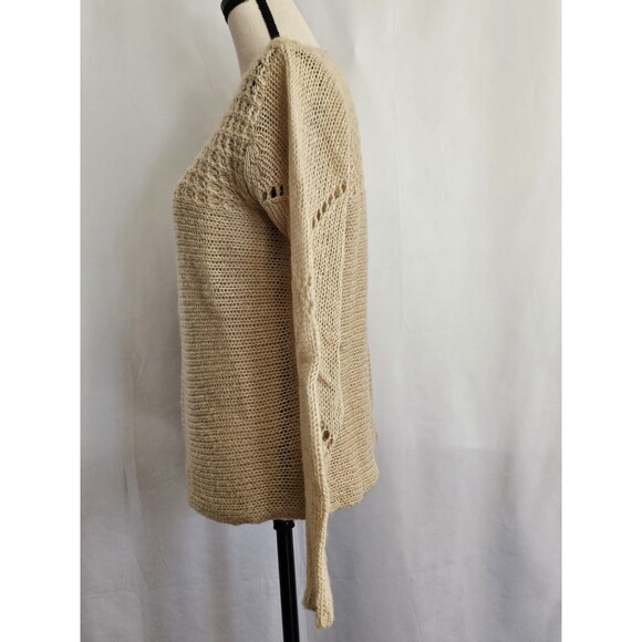 Christine Gerard Textured Knit Sweater Womens Size Medium Beige Long Sleeve - Picture 3 of 7